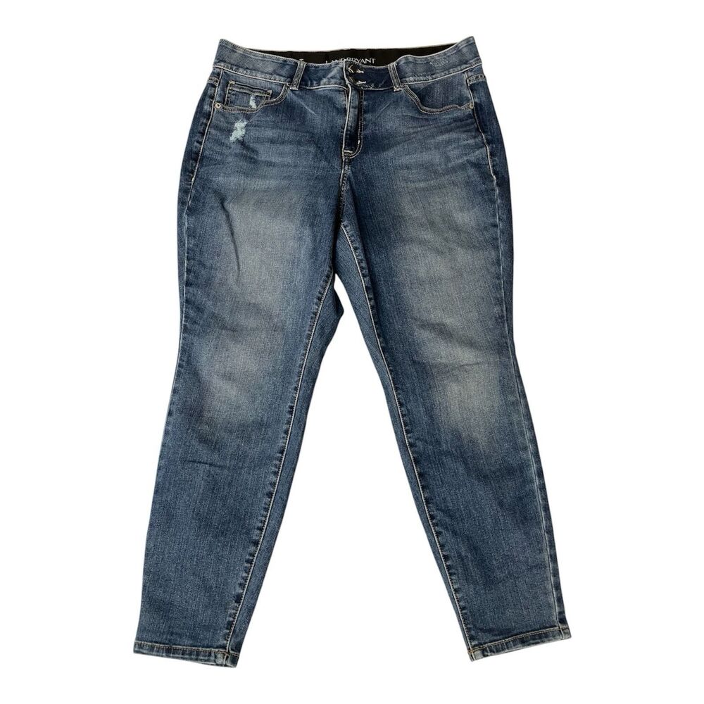 Lane Bryant Skinny Jeans Womens 18 Short Tighter Tummy Tech Distressed Stretch